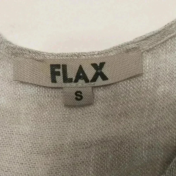 FLAX Slouch Pocket Sleeveless Linen Dress Mini Size M Minimalist Neutral Basic - Picture 3 of 7